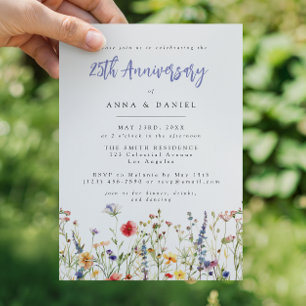 Colorful Wildflower Wedding Anniversary Invitation