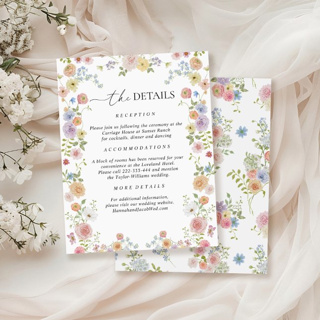 Colorful Wildflower Wedding Details Enclosure Card (Creator Uploaded)