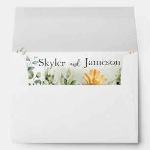 Colorful Wildflower Wedding Envelope