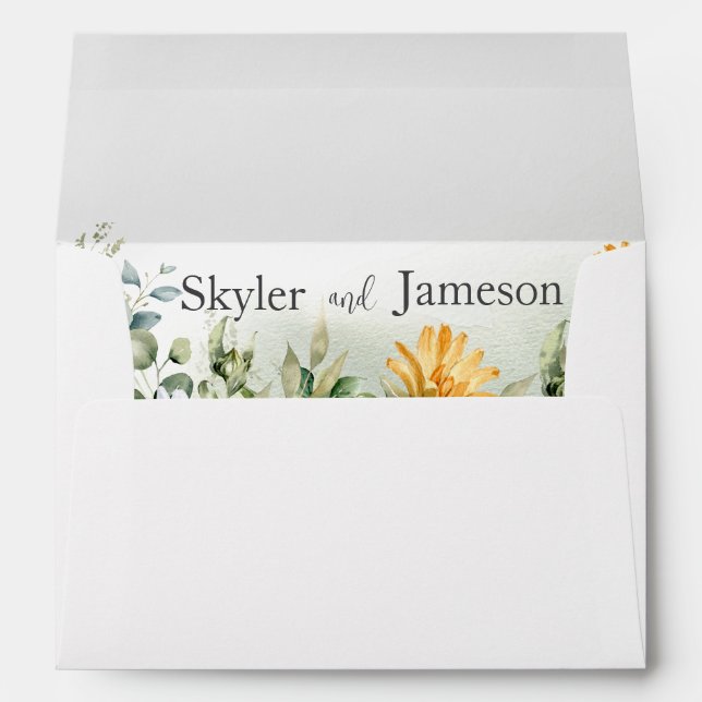 Colorful Wildflower Wedding Envelope (Back (Bottom))