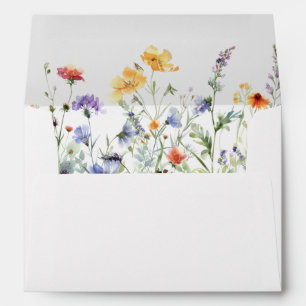 Colorful Wildflower Wedding Envelope