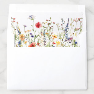 Colorful Wildflower Wedding Envelope Liner