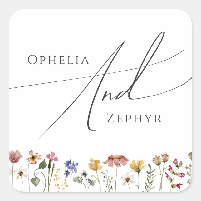 Colorful Wildflower | Wedding Envelope Seals (Front)