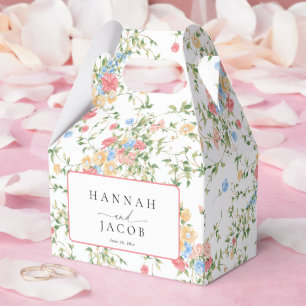 Colorful Wildflower Wedding Favor Boxes