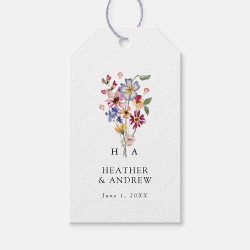 Colorful Wildflower Wedding Gift Tags