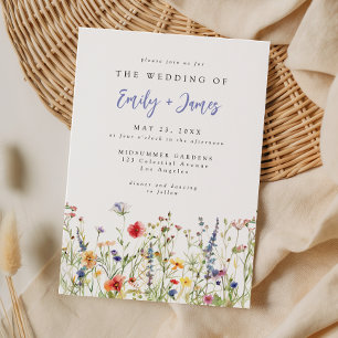 Colorful Wildflower Wedding Invitation