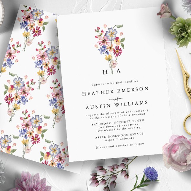 Colorful Wildflower Wedding Invitation (Colorful Wildflower Wedding Invitation
)
