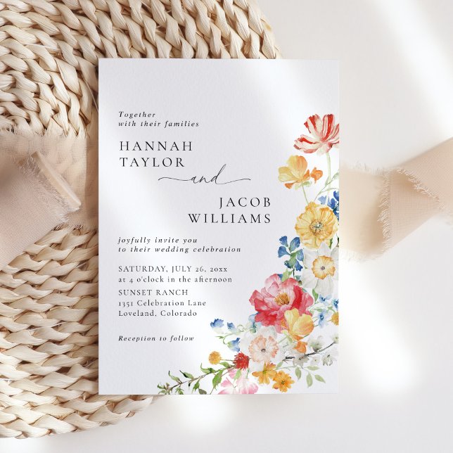 Colorful Wildflower Wedding Invitation (Creator Uploaded)
