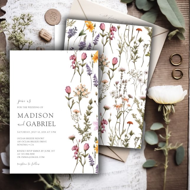 Colorful Wildflower Wedding  Invitation (Creator Uploaded)