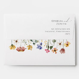 Colorful Wildflower Wedding Invitation Envelope