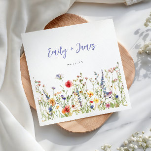 Colorful Wildflower Wedding Napkins