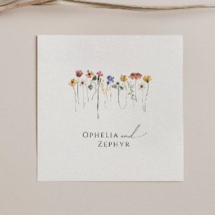 Colorful Wildflower Wedding Napkins