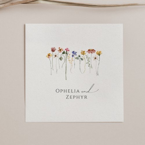 Colorful Wildflower  Wedding Napkins