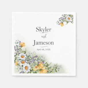 Colorful Wildflower Wedding Napkins