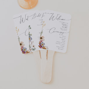 Colorful Wildflower   Wedding Program Hand Fan