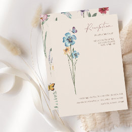 Colorful Wildflower Wedding Reception Enclosure Card