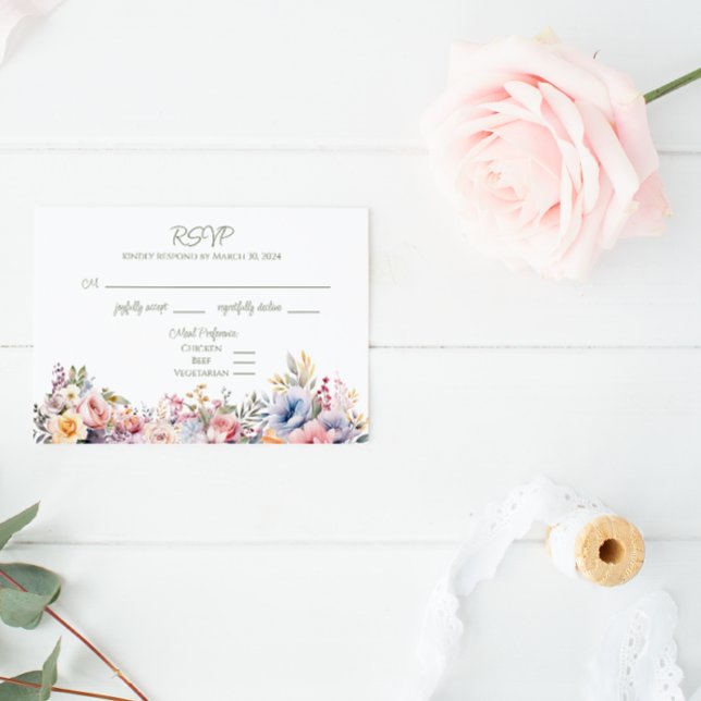 Colorful Wildflower Wedding RSVP Card (Creator Uploaded)