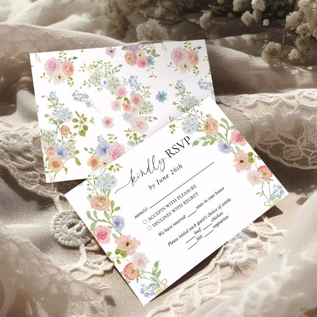 Colorful Wildflower Wedding RSVP Card (Creator Uploaded)