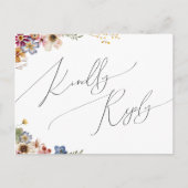 Colorful Wildflower | Wedding RSVP Postcard (Front)