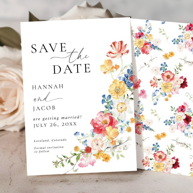 Colorful Wildflower Wedding Save The Date (Creator Uploaded)