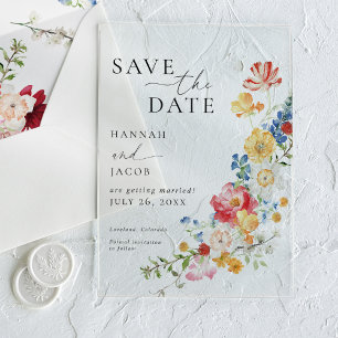 Colorful Wildflower Wedding Save The Date