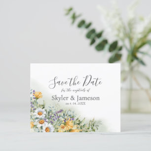 Colorful Wildflower Wedding Save the Date Postcard