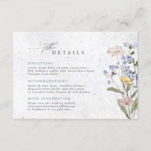Colorful wildflower wedding templa Wedding Details Enclosure Card
