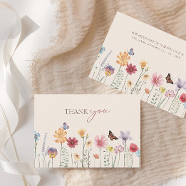 Colorful Wildflower Wedding Thank You Card
