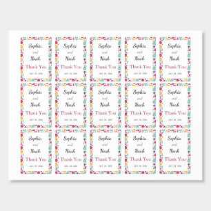 Colorful Wildflower Wedding Thank You Favors Tea Bag Drink Mix
