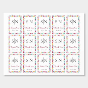 Colorful Wildflower Wedding Thank You Favors Tea Bag Drink Mix