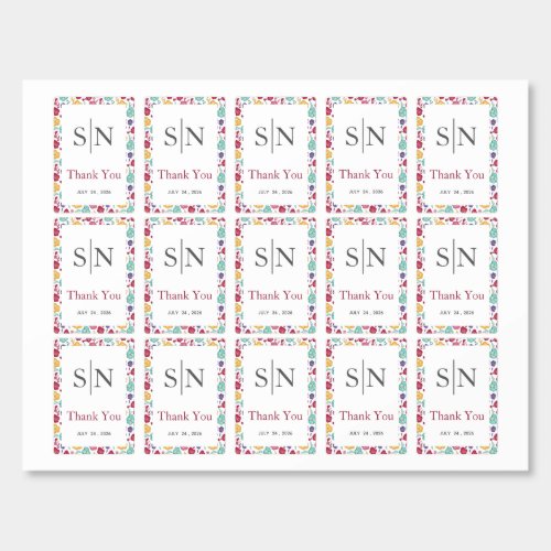 Colorful Wildflower Wedding Thank You Favors Tea Bag Drink Mix