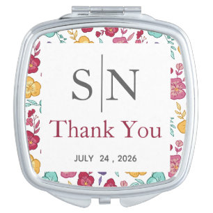 Colorful Wildflower Wedding Thank You Mirror