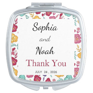 Colorful Wildflower Wedding Thank You Mirror