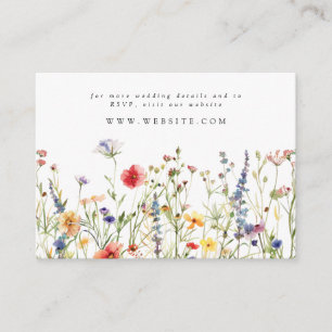 Colorful Wildflower Wedding Website Enclosure Card