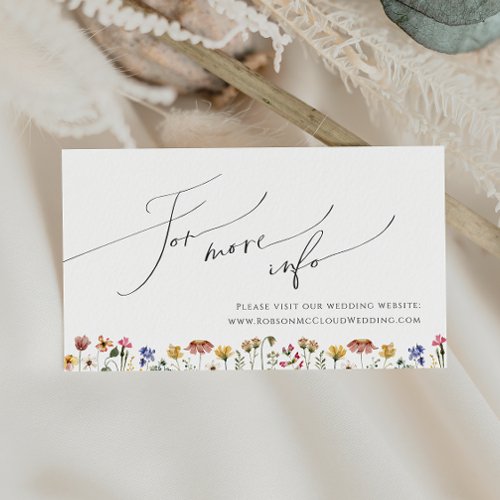 Colorful Wildflower  Wedding Website Enclosure Card