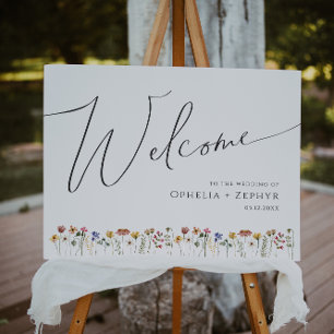 Colorful Wildflower   Wedding Welcome Foam Board