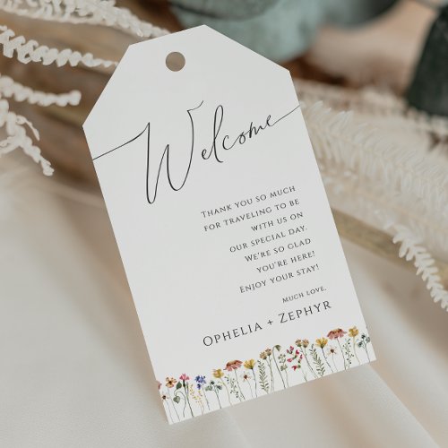 Colorful Wildflower  Wedding Welcome Gift Tags