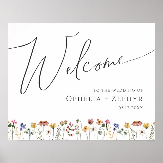 Colorful Wildflower | Wedding Welcome Sign  (Front)