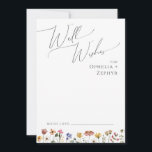 Colorful Wildflower | Wedding Well Wishes Card<br><div class="desc">This colorful wildflower | wedding well wishes card is perfect for your simple, whimsical boho rainbow summer wedding. The bright, enchanted pink, yellow, orange, and gold color florals give this product the feel of a minimalist elegant vintage hippie spring garden. The modern design is artsy and delicate, portraying a classic...</div>