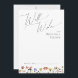 Colorful Wildflower | Wedding Well Wishes Card<br><div class="desc">This colorful wildflower | wedding well wishes card is perfect for your simple, whimsical boho rainbow summer wedding. The bright, enchanted pink, yellow, orange, and gold color florals give this product the feel of a minimalist elegant vintage hippie spring garden. The modern design is artsy and delicate, portraying a classic...</div>