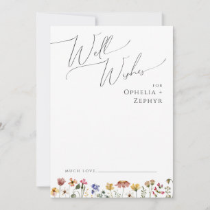 Colorful Wildflower   Wedding Well Wishes Card