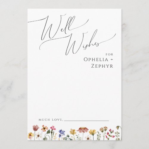Colorful Wildflower | Wedding Well Wishes Card