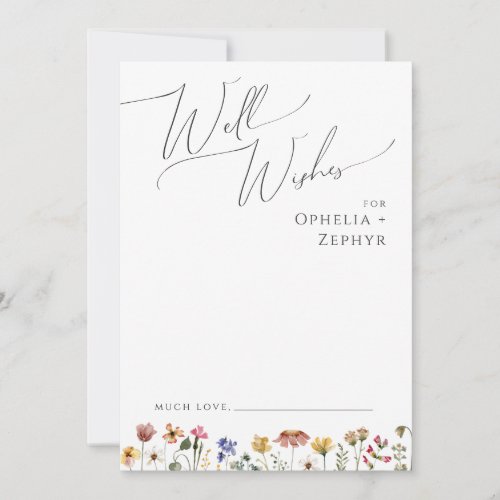 Colorful Wildflower  Wedding Well Wishes Card