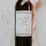 Colorful Wildflower | Wedding Wine Label<br><div class="desc">This colorful wildflower | wedding wine label is perfect for your simple, whimsical boho rainbow summer wedding. The bright, enchanted pink, yellow, orange, and gold color florals give this product the feel of a minimalist elegant vintage hippie spring garden. The modern design is artsy and delicate, portraying a classic earthy...</div>