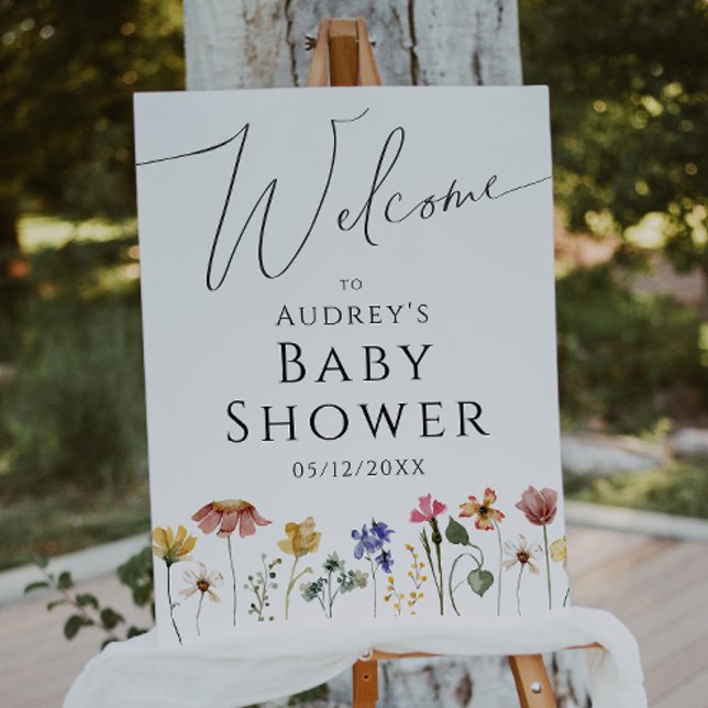 Colorful Wildflower Welcome Baby Shower Foam Board (Creator Uploaded)