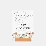 Colorful Wildflower Welcome Baby Shower Sign Holder<br><div class="desc">This colorful wildflower welcome baby shower sign holder is perfect for your simple, whimsical boho rainbow summer baby shower. The bright, enchanted pink, yellow, orange, and gold color florals give this product the feel of a minimalist elegant vintage hippie spring garden. The modern design is artsy and delicate, portraying a...</div>