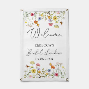 Colorful Wildflower Welcome Bridal Luncheon Pennant