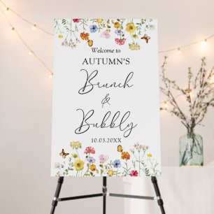 Colorful Wildflower Welcome Brunch and Bubbly Sign