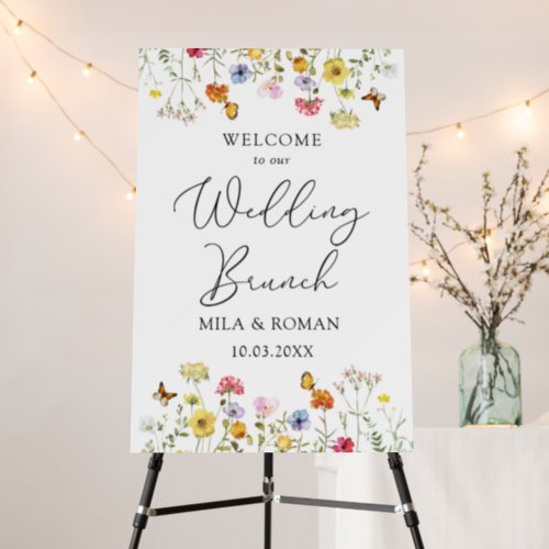 Colorful Wildflower Welcome Wedding Brunch Sign