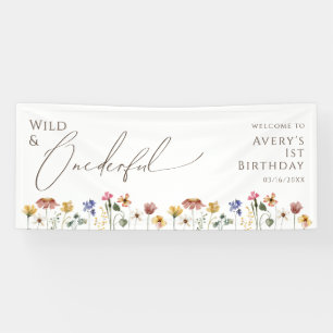 Colorful Wildflower Wild and Onederful Birthday Banner